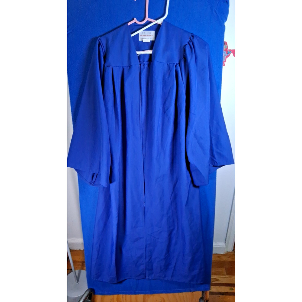 Royal Blue Graduation Gown Robe size 5'9" - 5'11" Unisex High School College - Picture 2 of 16
